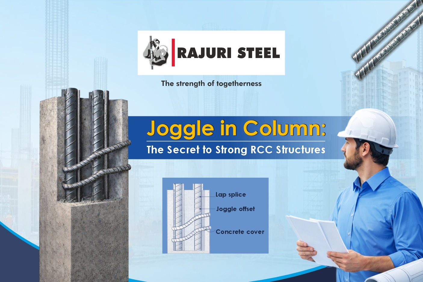 Joggle detail in RCC column reinforcement.