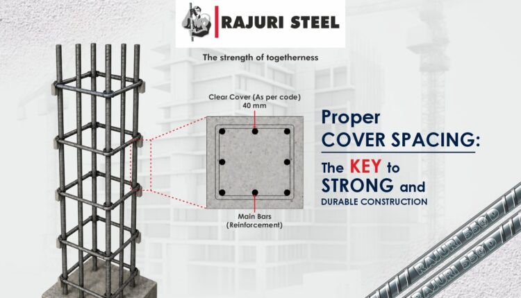 Column reinforcement with 40mm clear cover spacing and cover blocks.