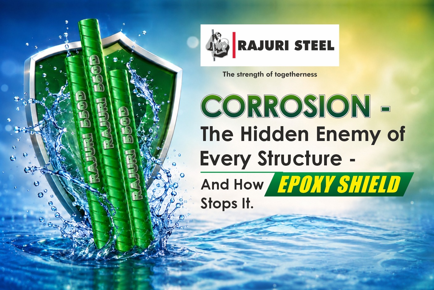 Rajuri Epoxy Coated TMT Bars protecting structures from corrosion