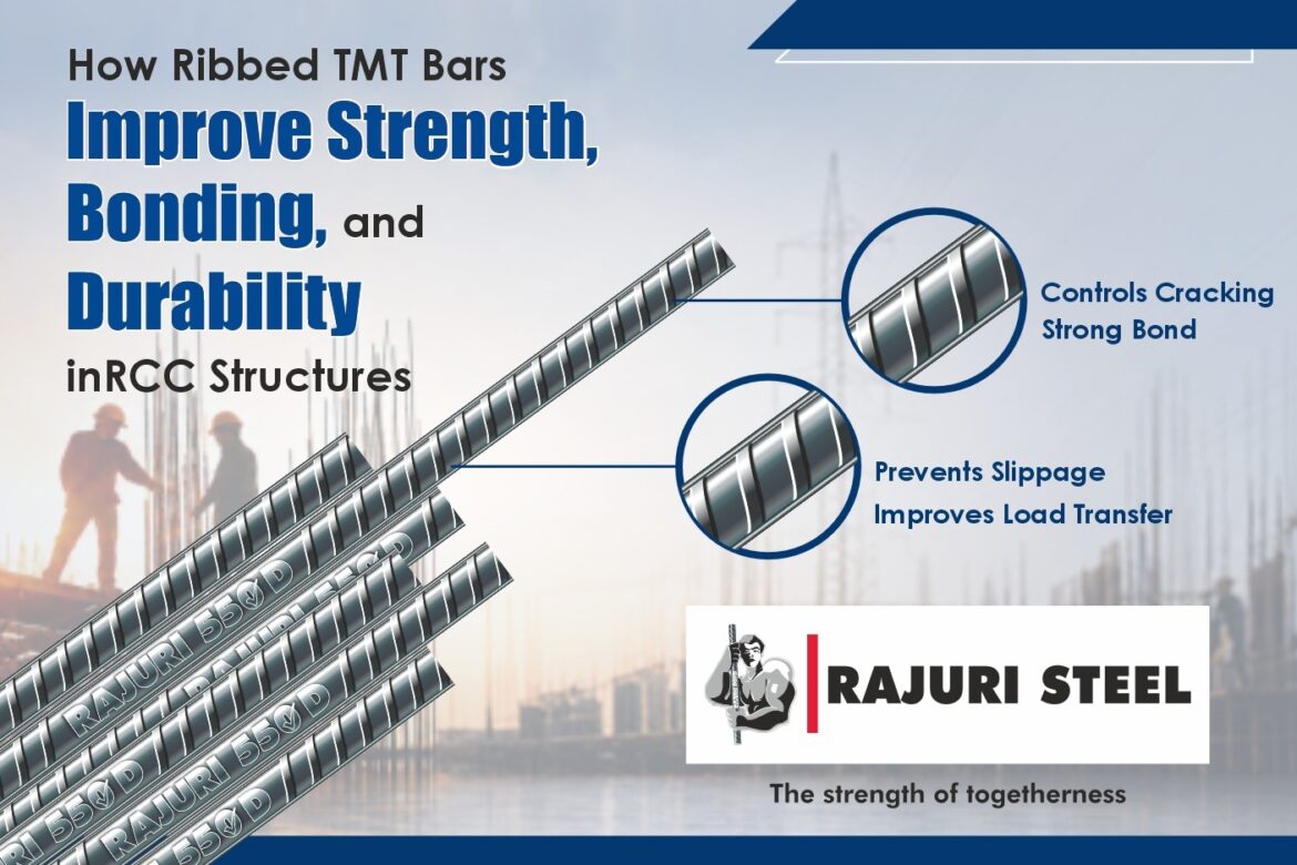 Ribbed TMT bars in RCC structure