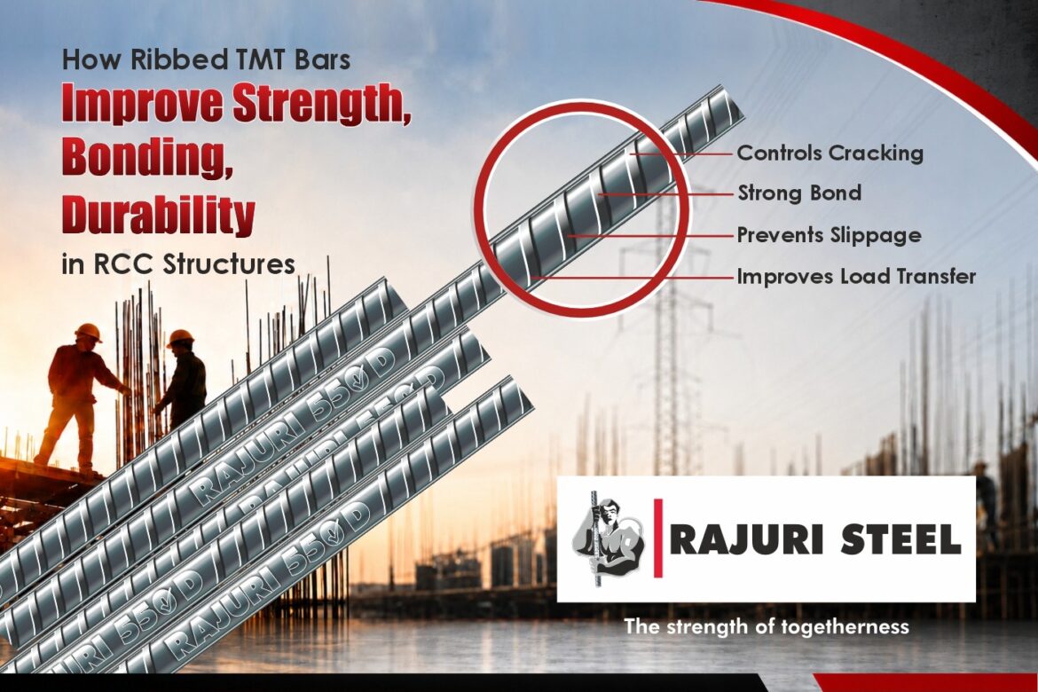 Ribbed TMT bars in RCC structure